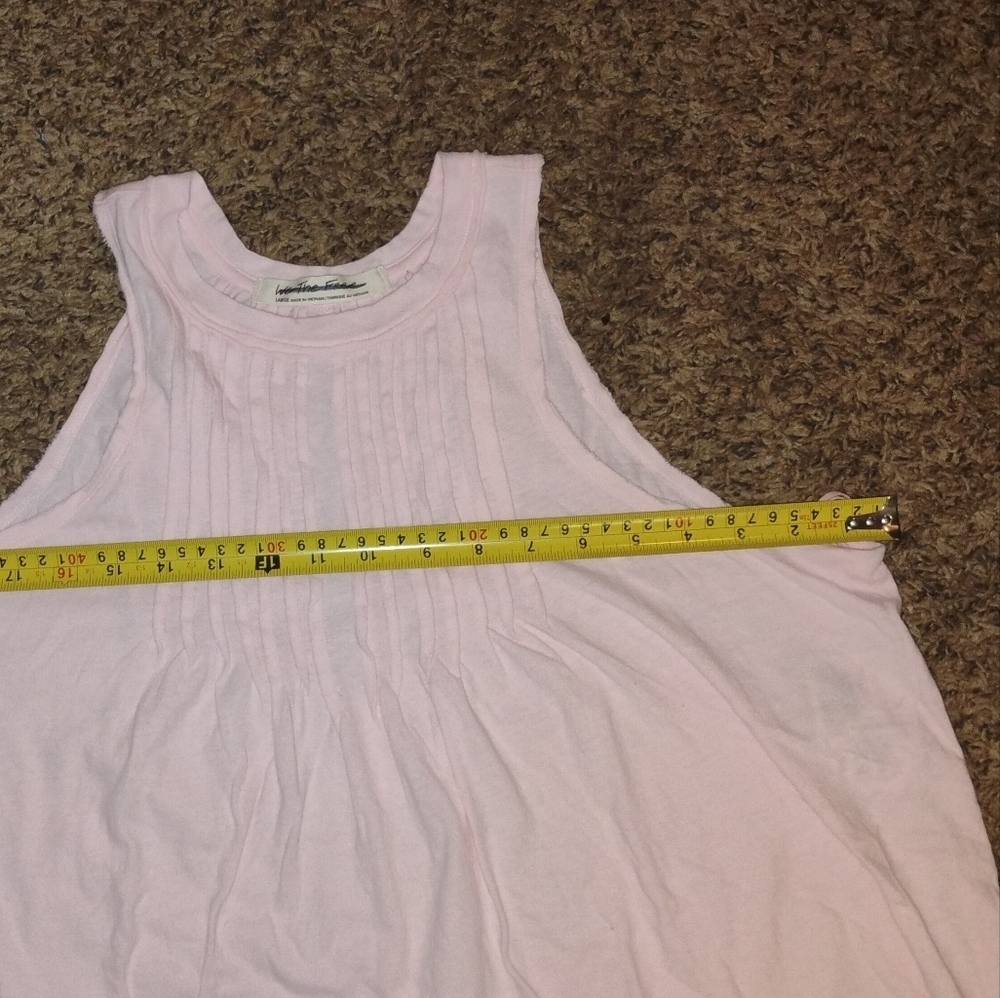 Free People Go To Town Pink Lemon Tank Top L Cottagecore Coquette - Picture 5 of 6